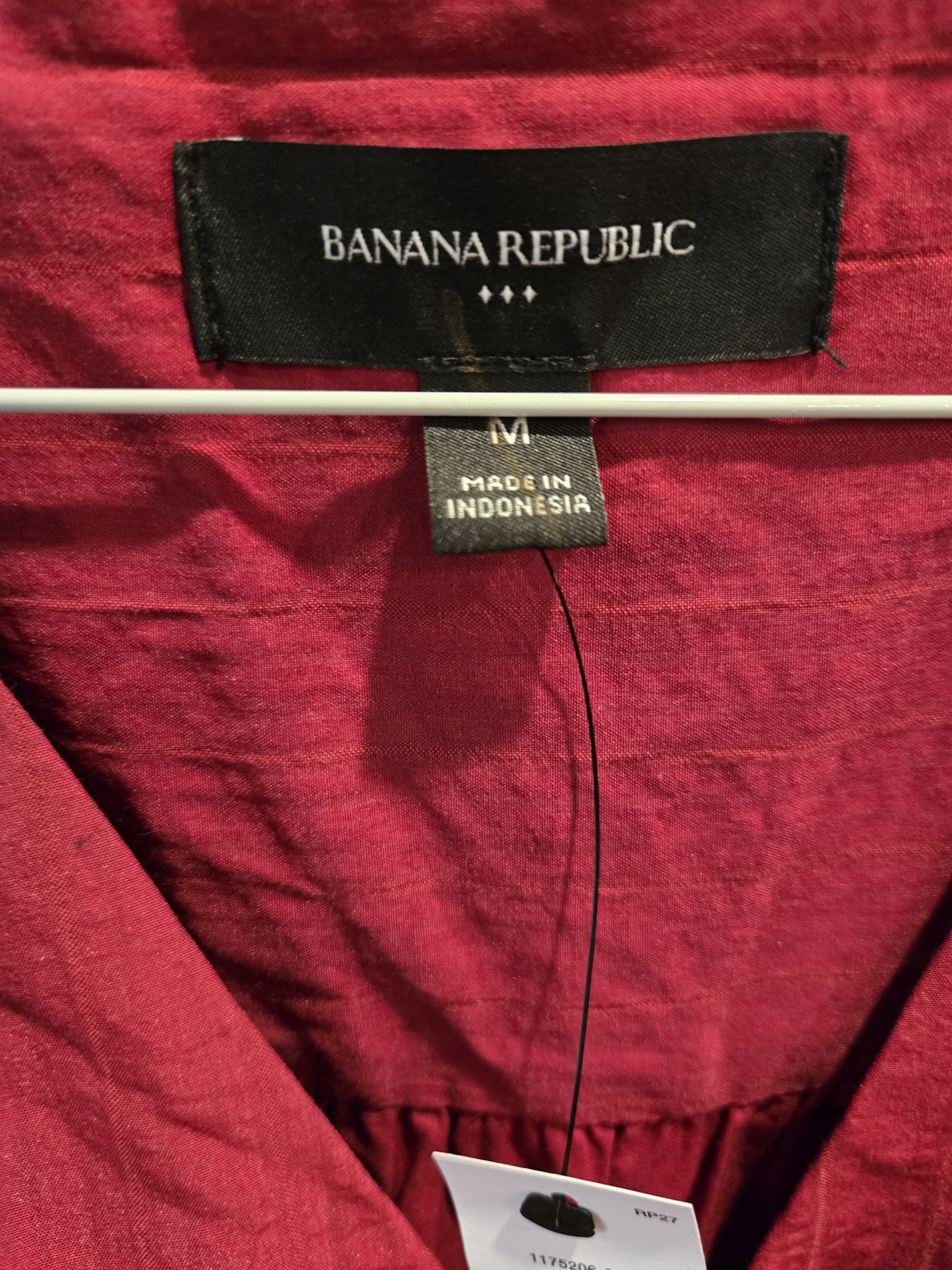 Nwt Banana Republic Factory Seersucker Mini Dress Cinnabar M Pockets! Vacation — image 4 of 8